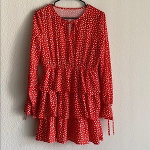 Orange speckled dress
